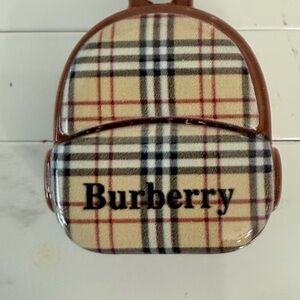 Burberry Plaid Doll Backpack - Brown and Cream